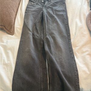 Zara Wide Leg Jeans - Charcoal Gray